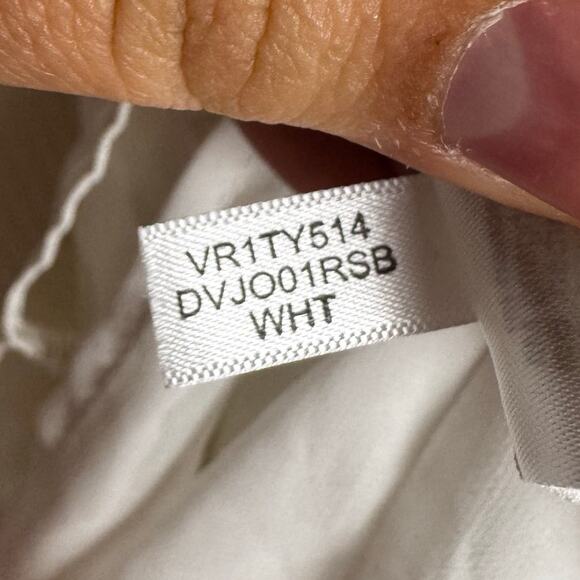 Donna Karan New York White & Black Pleated Tie Front Sleeveless Blouse Size XL - Picture 9 of 9